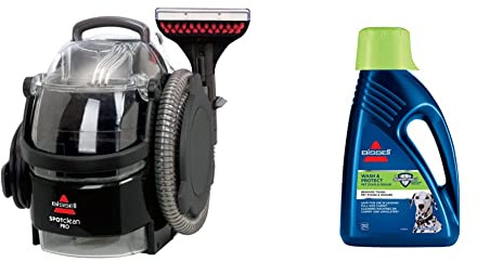 BISSELL SpotClean Pro | Our Most Powerful Portable Carpet Cleaner | 1558E & Wash & Protect Formula | for Use with All Leading Upright Carpet Cleaners | Removes Pet Stains & Odours | 1087N, Plastic