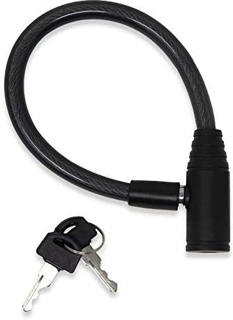 Urban August Fridge Lock with Keys - Multi-Functional Cable Keyed Lock for French-Door Refrigerators and Cabinets (Regular, Black - 2 Pack)