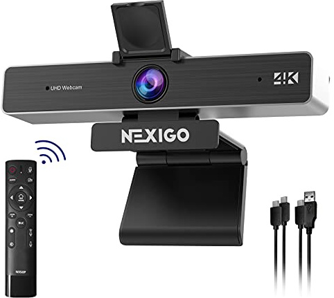 Zoom Certified, NexiGo N950P (Gen 2) 4K Zoomable Webcam, RF Remote, Sony_Starvis Sensor, 5X Digital Zoom, Pro Web Camera with Dual Stereo Mics