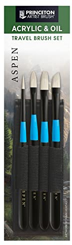 Princeton Aspen Brush Travel Set, Synthetic, 4 Piece, 1 Count