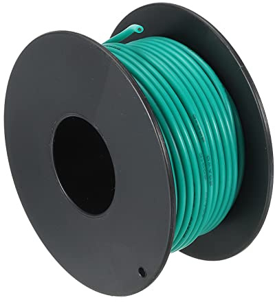 sourcing map 20AWG Elektrischer Draht 15 Meter Stromkabel 0,52 mm² Verzinntes Kupferkabel, Kfz Kabel Hohe Temperatur Litzenkabel Erdkabel Verlängerungskabel Klingeldraht für Kabelkanal, Grün