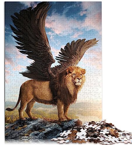 Puzzles „Geflügelter Löwe“, 1000 Teile, Puzzles für Erwachsene, Holzpuzzle, geeignet für Erwachsene. Anspruchsvoll zu lösen, Aber lustig und humorvoll. Größe: 50x75 cm