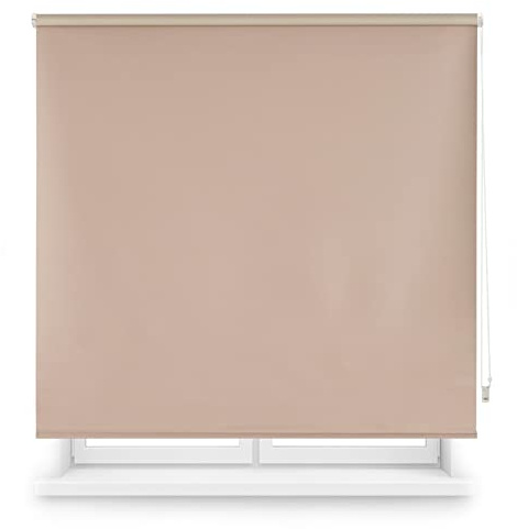INTERBLIND | Estor Enrollable Opaco Liso Premium - Tamaño 100x175 cm Ancho por Alto - Medida Tela 97x170 cm - Térmico Marfil - Aislamiento Luz, Frío y Calor