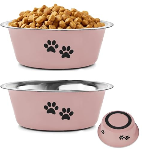 YUDANSI 2Stück Hundenapf Edelstahl, rutschfest Haustiernapf Für Hunde Katze | 1560ml Personalisierung futternapf hund, wassernapf für kleine mittelgroße und große Haustier, erhöhter hundenapf Dog bowls