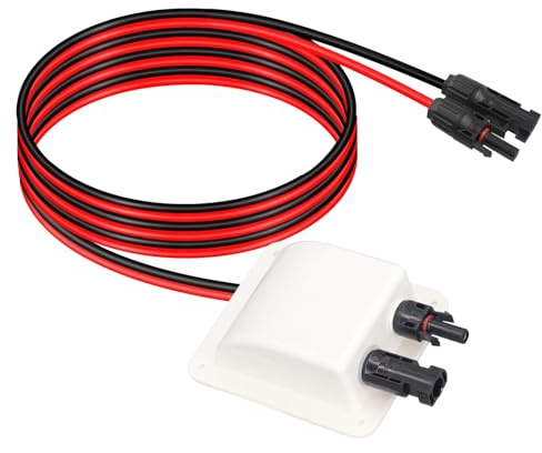 Uadme Passacavo Solare Impermeabile, Collegamento Solare con 2m 10AWG Cavo, Doppio Cavo di Ingresso Resistente Agli Agenti Atmosferici, per Camper, Barca da Tetto, Yacht, Campeggio
