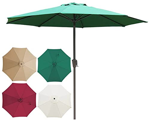 Sonnenschirm Gartenschirm, Regenschirm 10Ft / 9Ft Tisch Markt Regenschirm Krawatte Zhu mit Kurbel Outdoor Sonnenschutz Tragbar Abnehmbar Für Garten, Rasen & Pool Sonnenschirm De D'Extérieur Patio