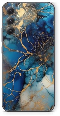 Skins4u Schutzfolie Aufkleber Skin kompatibel mit Samsung Galaxy A54 Kratzerschutz Skins Vinyl Folie Rückseite Golden Fantasy