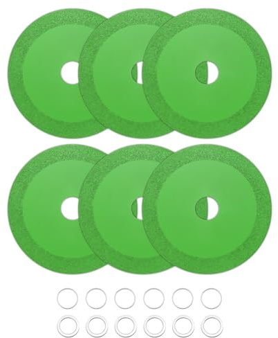 sourcing map 6 Pack Glass Cutting Disc 5 Inch for rotary tool Diamond Cutting Disc Ultra-Thin Saw Blade Wheel with 7/8 Arbor for Cutting Grinding Jade Crystal Tile Ceramic