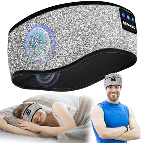 Sömnhörlurar Pannband, Bluetooth 5.4 hörlurar för sömn och sport, Mjukt sömnhuvudband med högtalare Presenter för män Kvinnor Resor Relax Yoga