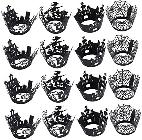 Amosfun Forniture Per Feste A Tema Halloween 36 Pezzi Pirottini Di Carta Per Torte Pirottini Per Muffin Per Compleanno