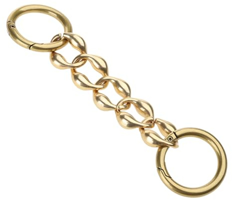 LXJLXD Catena di estensione per borsa semplice cinghia a catena per borsa estensore cinghie a catena in metallo catene di ricambio per borsa a tracolla, Oro, Total length 14cm (error 1-2cm)