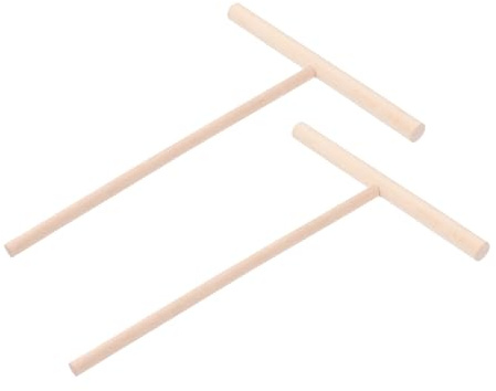 PRETYZOOM 2pcs Wooden Crepe Spreader and Pancake Batter Distributor Smooth Even Dough Spreading Kitchen Cooking Essential Tool for Crepes and Pancakes