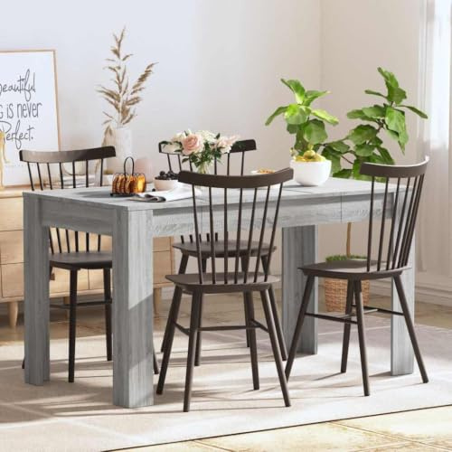 Myheimly Esstisch mit simplen Linien Küchentisch Esszimmertisch Speisetisch Tisch Esszimmer Küche Esszimmermöbel 140x74,5x76cm Holzwerkstoff Grau Sonoma
