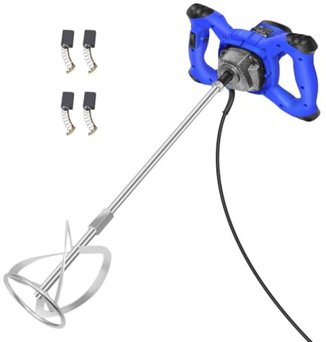 2600W Concrete Mixer Machine Paddle Mixer,240V Electric Power Plaster Mixer,6 Speed Adjustable Paint Mixer,M14 Threaded Rod,2M Power Cable,Blue
