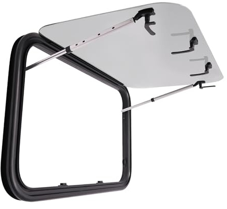 Fenêtre basculante 900 x 550 mm pour caravane, camping-car, avec store à 65 °, avec moustiquaire, fenêtre latérale extérieure, pour van et camping-car
