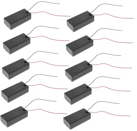 Veemoon 10pièces Boîte Piles avec Interrupteur Et Câblage Support Pile Boîtier Batterie pour LED Ventilateur Et Bricolage Remplaçant Boîte Cassée