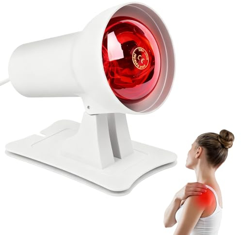 Lampe à lumière rouge 150 W - Lampe infrarouge - Lampe chauffante rouge - Pour une chaleur relaxante, un relâchement et un bien-être général - Angle réglable pour une fatigue musculaire relaxante