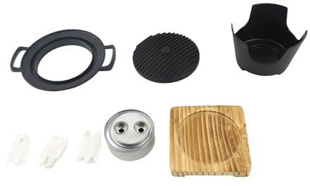 Mini Grill BBQ da Interno Smokeless, Griglia Tonda in Ferro 21.5 cm - Cottura Rapida e Antiaderente, per Tavolo Giapponese e Churrasqueira Brasiliana