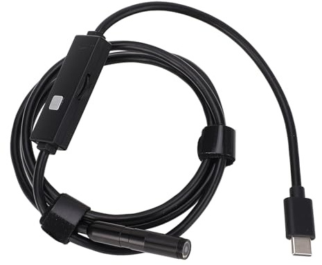 Alomejor HD-Endoskopkamera mit Einstellbaren LEDs für Inspektionswerkzeug, Wasserdichte Endoskopkamera für System, IOS, 70 Zoll, Schwarz (5M / 16,4Ft)