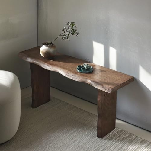 entrébord, massivt trä valnöt levande kantkonsolbord, modernt soffbord, vardagsrumsbord, bondgårdsstil, för entré, främre hallen, hall (140 cm/55,1 tum)