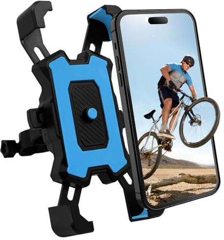 OVBOVA Bike Phone Holder - Motorcycle Phone Mount with Quick Release & 360° Rotation, Universal Handlebar and Bike Phone Mount for Smartphones 4.7–7 Inch, 1 Pack for Cycling, Scooter, Commuting