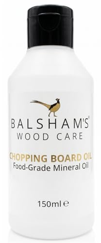 Chopping Board Oil by Balsham's Wood Care - Food-Grade Mineral Oil – Restores & Protects Wooden Cutting Boards, Butcher Blocks, Utensils, Countertops, Slate Tableware (150ml)