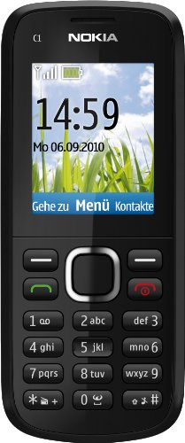 Nokia C1-02 Cellulare, schermo da 4,6 cm (1,8 pollici), Bluetooth, colore: Nero (Importato da Germania)