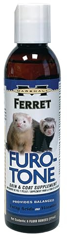 Marshall Pet Products Natural Furo-Tone Pet Pharmaceutical Grade Skin & Coat Liquid Supplement with Fatty Acids and Vitamins, for Ferrets, 6 oz