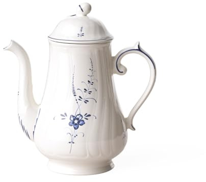 Villeroy & Boch Old Luxembourg kaffekanna, 1,3 liter, premiumporslin, vit/blå