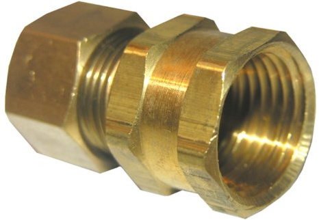 LASCO 17-6651 1/2-Inch Compression by 1/2-Inch Female Pipe Thread Brass Adapter, Copper