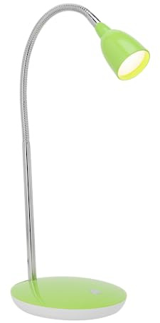 Lightbox LED Schreibtischlampe mit warmweißem Licht - moderne Tischleuchte | LED Schreibtischlampe mit warmweißem Licht - moderne Tischleuchte mit Flexarm und Schalter - Kunststoff/Metall Eisen/Grün -