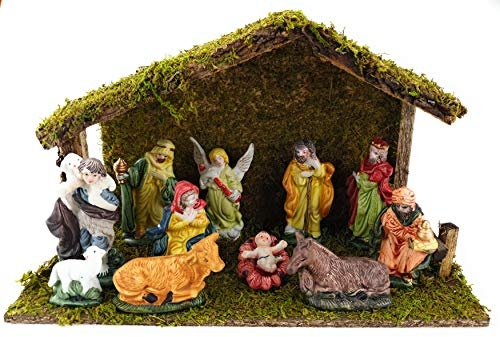 Bambelaa! Christmas crib nativity scene Christmas 11 pcs. Nativity figures + stable