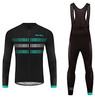 Sports Wear Bike Wear Hombres de Invierno de Lana Térmica Ciclismo Maillots/Ciclismo Conjunto de Ropa de Manga Larga con Pantalones de Pantalón Acolchado 3D