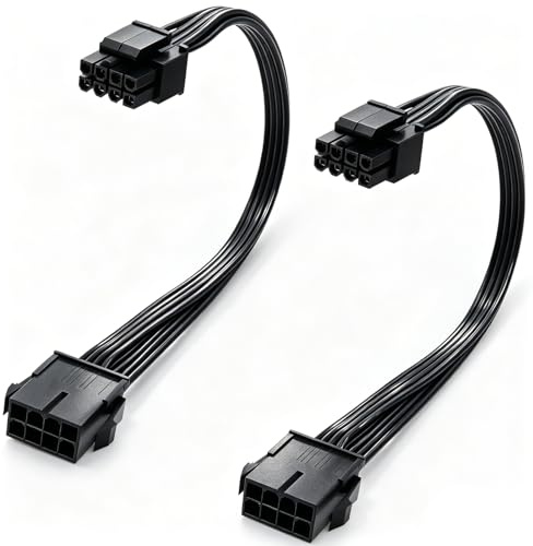COMeap (2-Pack) Motherboard ATX CPU 8 Pin (4+4) Male to Female Extension Cable for Power Supply PSUs 9.5-inch(24cm)