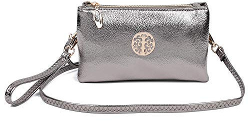 Womens Small Clutch Bags with Wristlet and Long Adjustable Strap