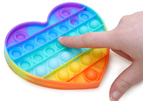 Toyland® Regenbogen Fidget Sensory Bubble Pop Bubble Farbe (Herz)