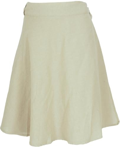 GURU SHOP Gonna a portafoglio leggera, gonna estiva in cotone, da donna, verde, cotone, taglia unica, gonne abbigliamento alternativo, lino, Taglia unica