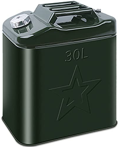 CHUNTIANMEI 10l, 20l, 25l, 30l, 35l,40l, 50l, 60l Benzinkanister Reservekanister Metall Kraftstoff Kanister Olivgrün Diesel Kraftstoffkanister Kanister Metallkanister für Benzin und Diesel,30L