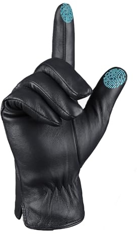 MGGMOKAY Herren Lederhandschuhe Kaschmir gefüttert | Lederhandschuhe+Herren ,Weiches Schafsleder
