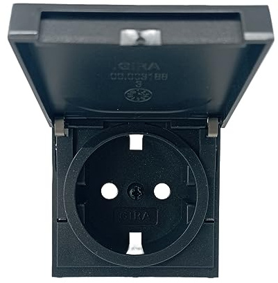 GIRA 492228 - Copertura per presa Schuko con coperchio ribaltabile, colore: Antracite