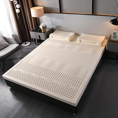 NAKEAH Latex Matratze Toper - Natural Latex Soft Matratze Topper tragbare Linderung Druck, weich und atmungsaktiv,5cm,120x200cm