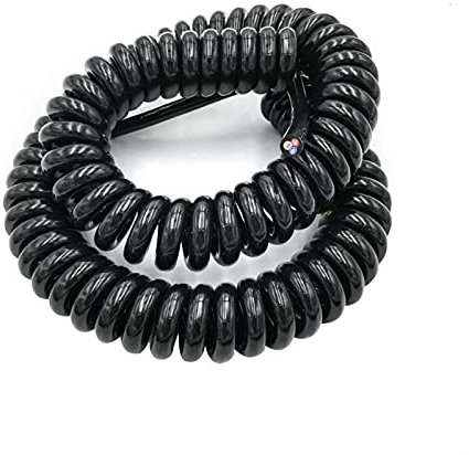 Filo telescopico a Spirale Nero Multi 2/3/4/6/8 Core Wire, può estendere i Fili di trazione, Pin del Cavo a Spirale a Molla 0,2 mm-1,5 mm Cavo di Alimentazione, (Colore: 8 Core, Specifica: 20 AWG 0,5