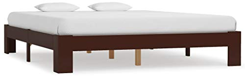 Camerina Massivholzbett Bettgestell Bed Frame Bett Mit Bettkasten Hausbett Bett Massivholz Dunkelbraun Kiefer 160x200 cm