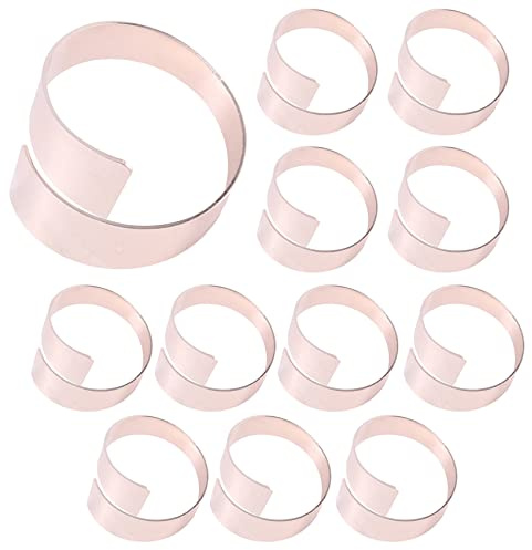 Wanjorlay 12 STK. RoséGold Metall Serviettenringhalter für Hochzeiten, Abendessen, Valentinstag