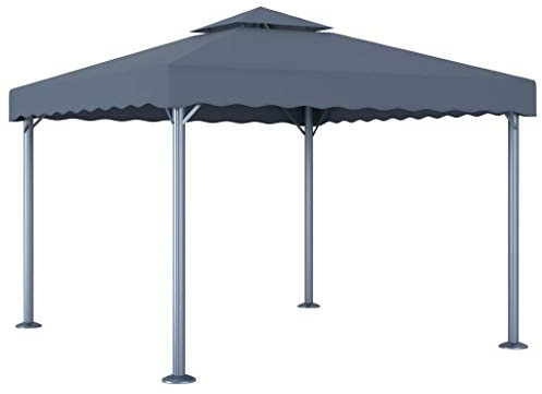 Rantry Casa Gazebo 300x300 cm Antracite Alluminio, Gazebo da Giardino, Gazebo Ombrellone da Giardino Spiaggia Pesca Esterno Antivento per Arredo Giardino Terrazzo Ambienti Casa Mobili