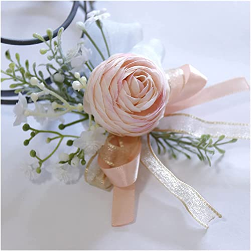 Handgelenk-Ansteckblume für Hochzeit, Boutonniere, rosa Rose, Blumen-Party, Handgelenk-Blume, Hochzeit, Ansteckblume, Brautjungfer-Ansteckblume, Handblumen (Farbe: Ansteckblume 5) (Ansteckblume 2)