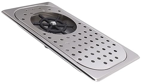 Bar Sink with Glass Rinser Stainless Steel Pitcher Rinser High Pressure Washing Glass Cleaning Rinser with Drain Drip Tray Hose for Bar Coffee Shop (Stainless Steel Color A)