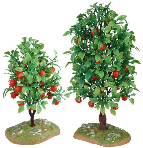Ciieeo 2Pcs Apple Tree Ornaments Model for Dolls House Garden Artificial Apple Tree Decoration for Micro Landscape and Christmas Small Display