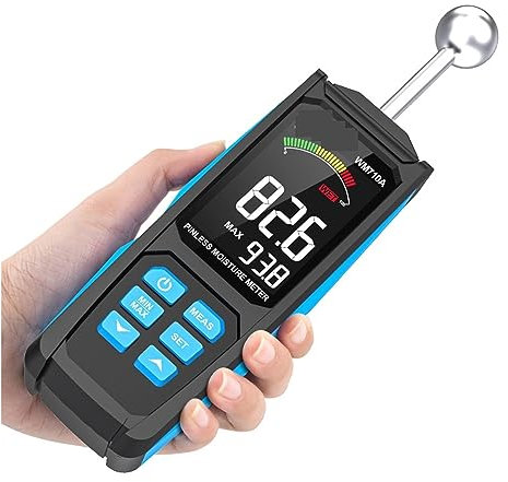 Testeur Humidité, Humidimètre numérique for Le Bois Hygromètre sphérique d'enregistrement Non destructif Détection Automatique du détecteur d'humidité du Bois Le Plus Humide,Hygrometre