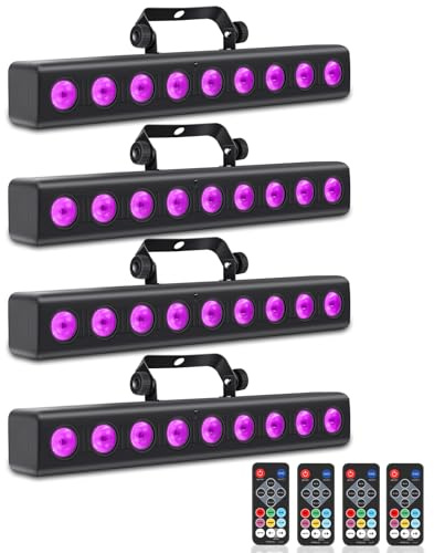 ENDYSHOW LED-Bühnenlichtleiste, 50 W, 9 LEDs, 4-in-1, RGBW, DJ-Bühnenlichter, Bar mit Fernbedienung, Soundaktiviertes DMX-Bühnenlicht für Kirche, Veranstaltungen, Hochzeit, Disco, Party, DJ-Lichter, 4